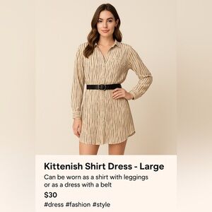 ✨ Kittenish by Jessie James Decker Shirt Dress – Size Large ✨